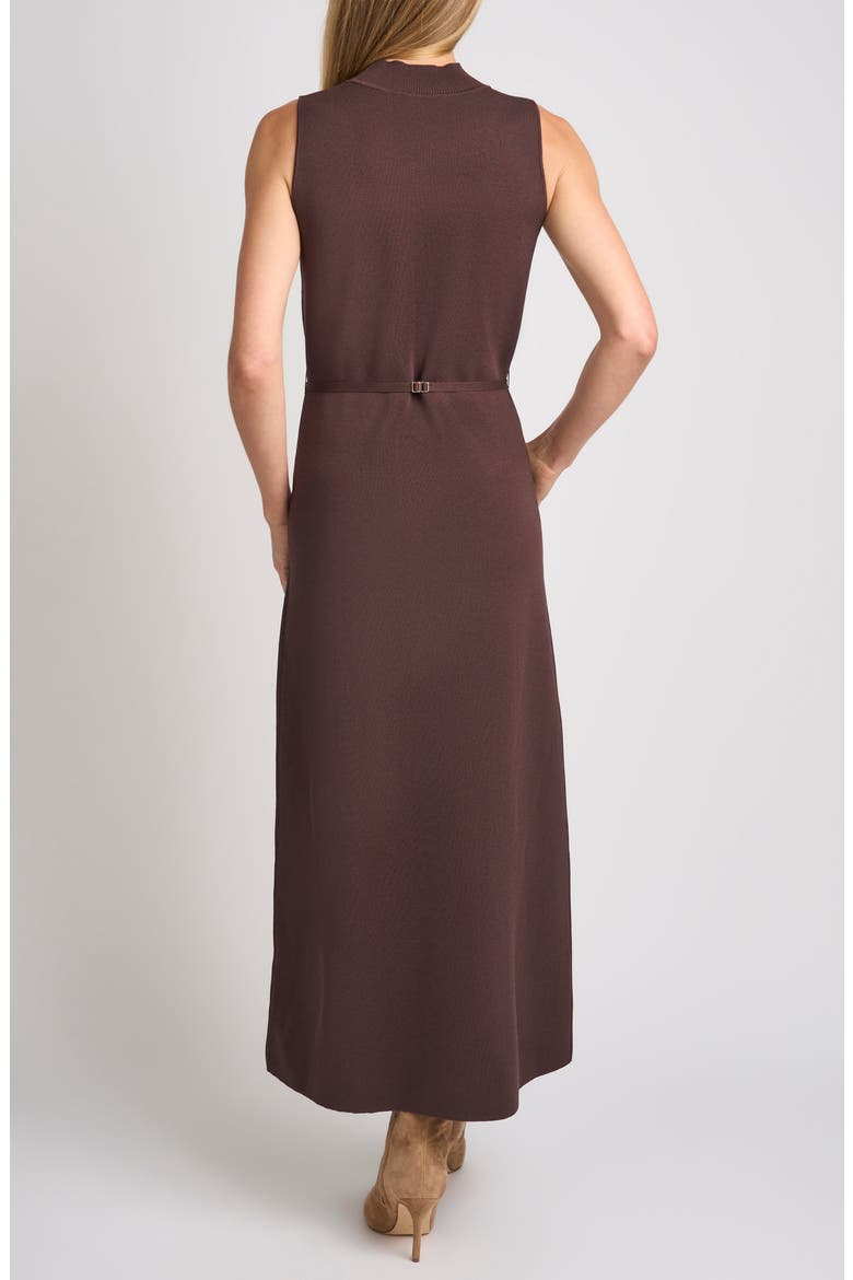 Sienna Mock Neck Sleeveless Maxi Sweater Dress, Alternate, color, DARK CHOCOLATE