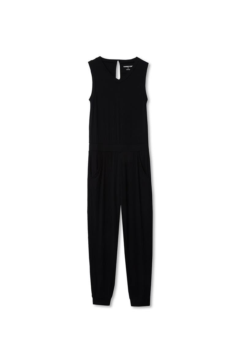 Girls Casual Knit Jumpsuit, Main, color, Black