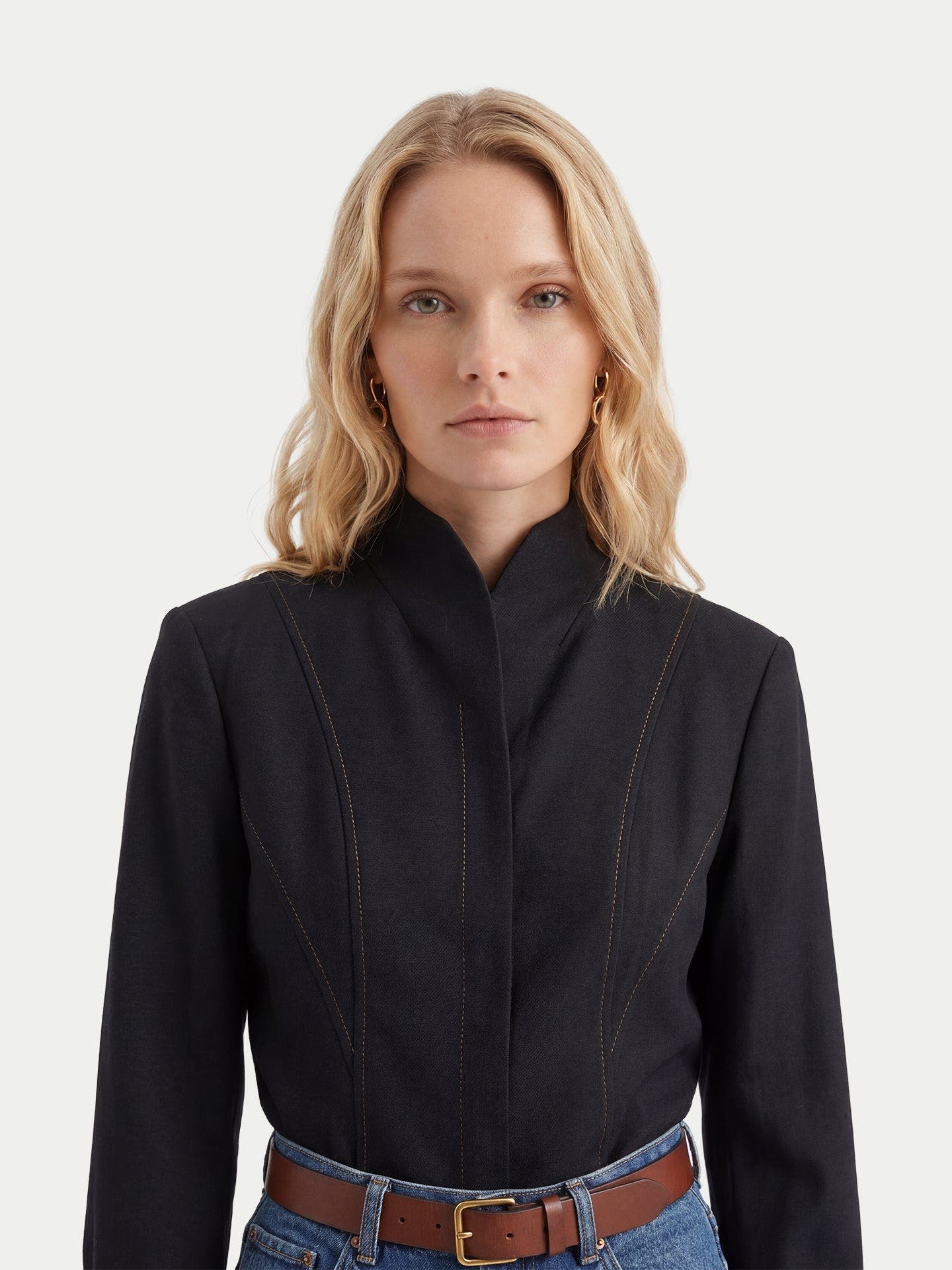 Cashmere Stand-Collar Shirt - image 2