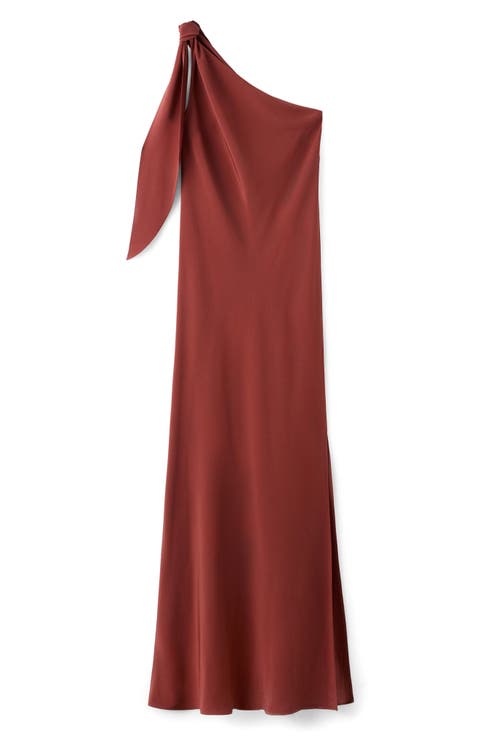 Tie Strap One-Shoulder Maxi Dress