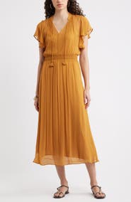 Nordstrom Crinkle Chiffon Midi Dress
