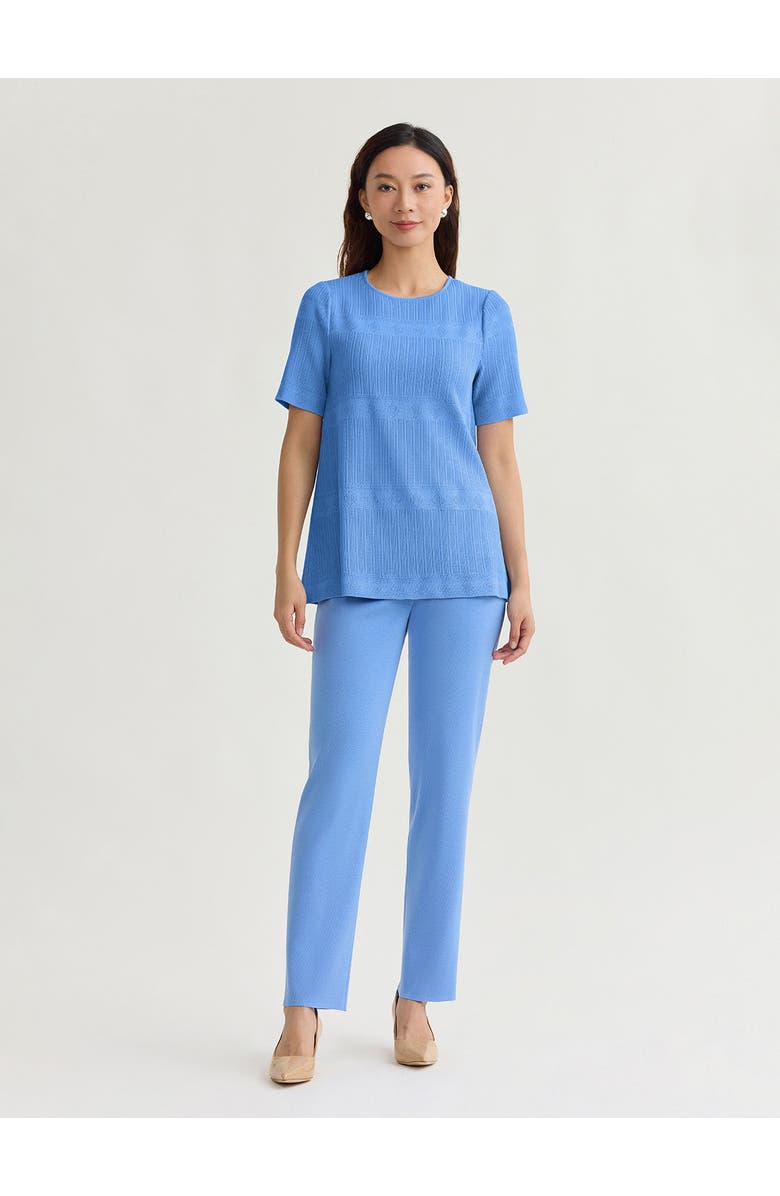 Misook Diamond Ribbed Texture Soft Knit Tunic, Alternate, color, Tranquil Blue