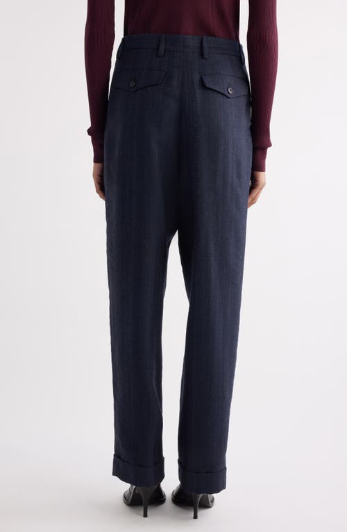 Dries Van Noten Partan Stripe Jacquard Pants In Blue