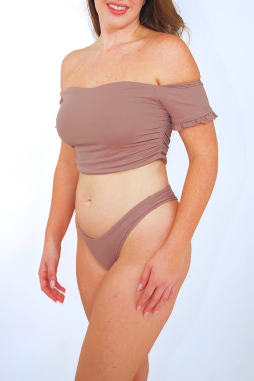 Shop Mary Mercedes Amelia Bikini Bottom In Taupe