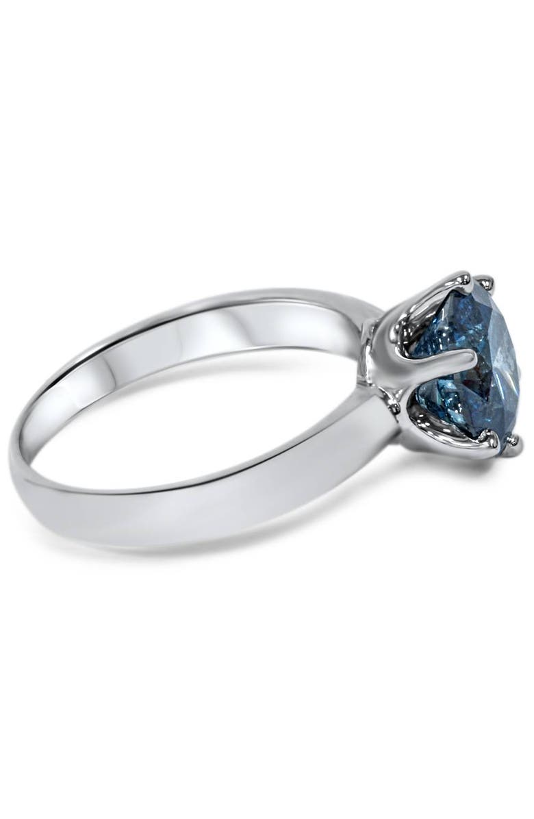 Bliss Diamond 2ct Blue Diamond Solitaire Engagement Ring 14K Gold Lab Grown, Alternate, color, 