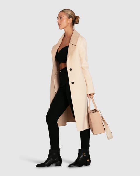 Lexington Two-Tone Wool Blend Coat