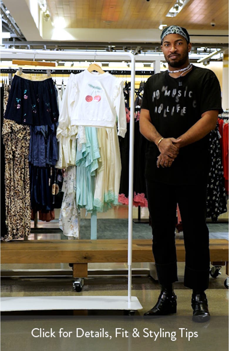 Kids' Cherry Embroidered Cotton Sweatshirt & Skirt Set, sales video thumbnail