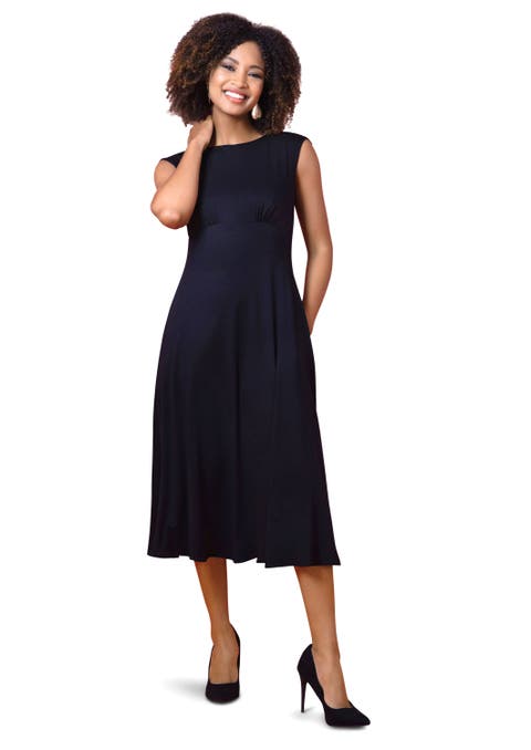 Luna Boat Neck Sleeveless Midi Dress