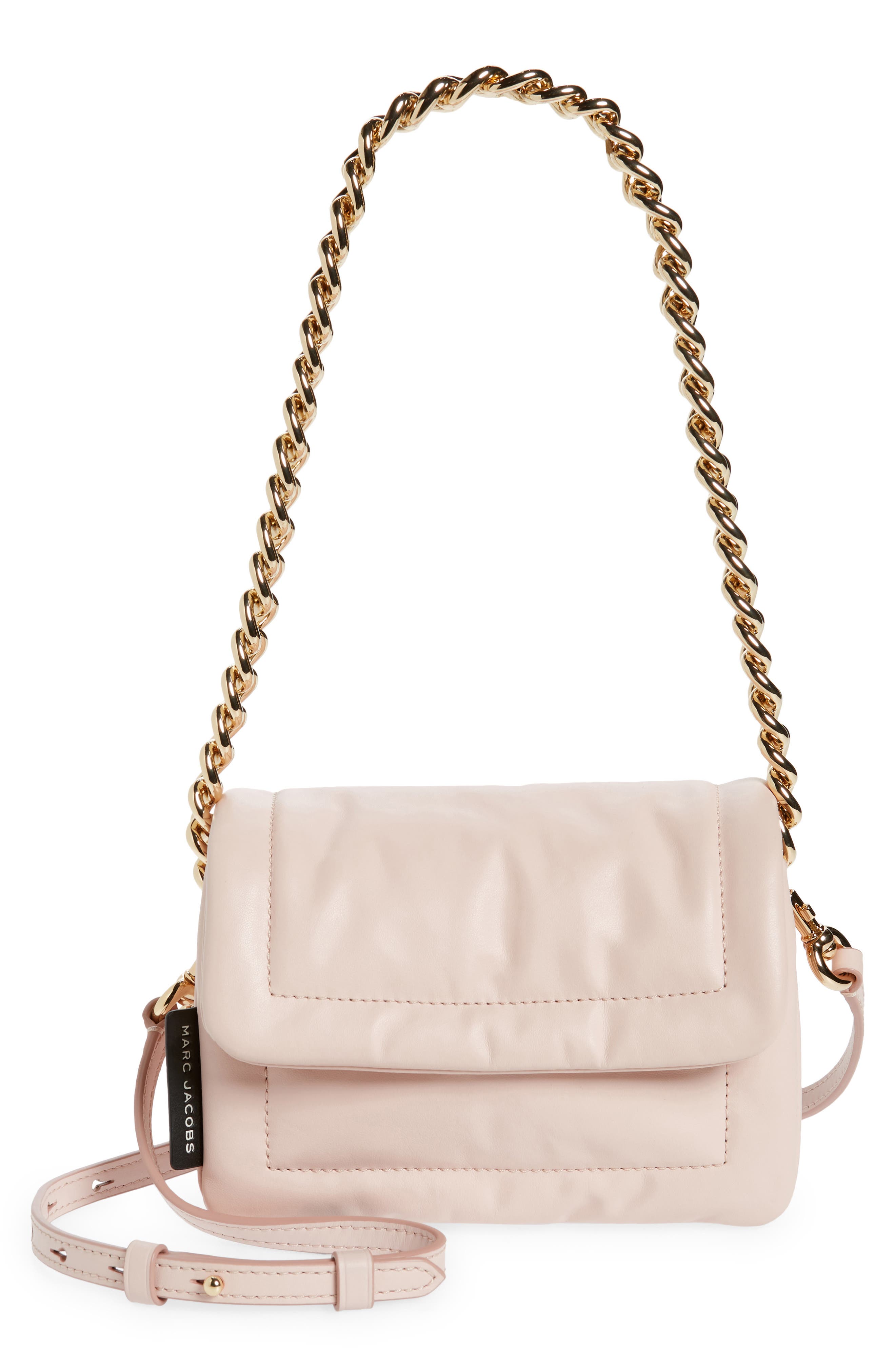Small Pillow Leather Crossbody Bag, Main, color, PEACH WHIP