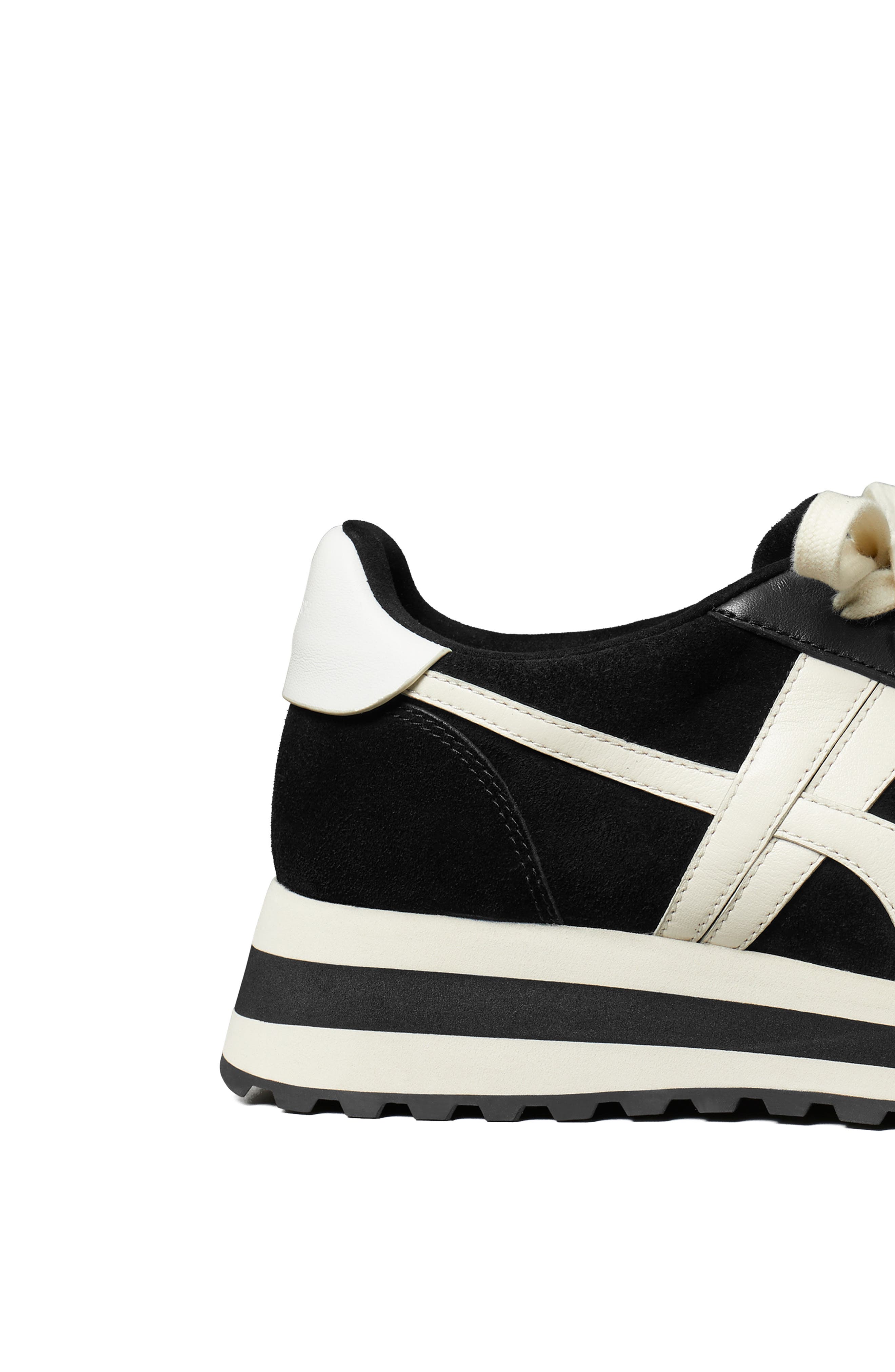 Tory Burch Hank Wedge Runner Sneaker, Alternate, color, Black/Ivory/White