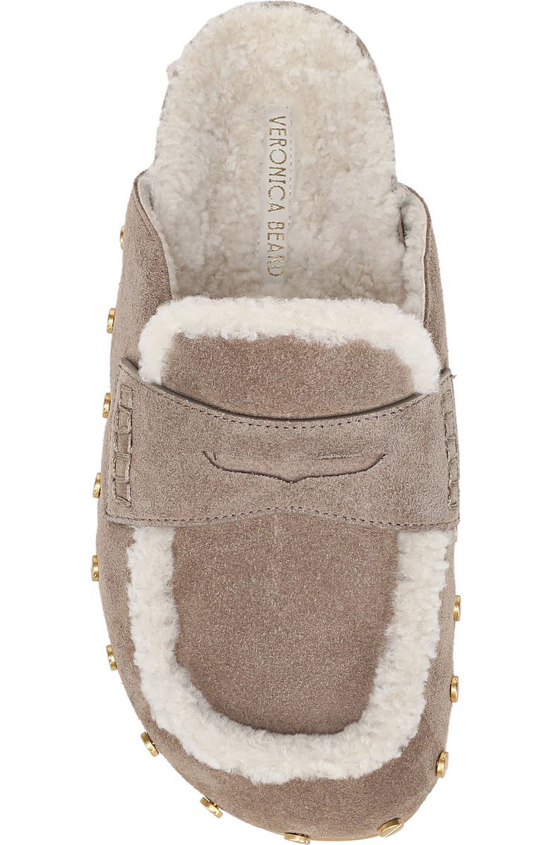 Veronica Beard Fenix Genuine Shearling Mule, Alternate, color, Bark Ecru