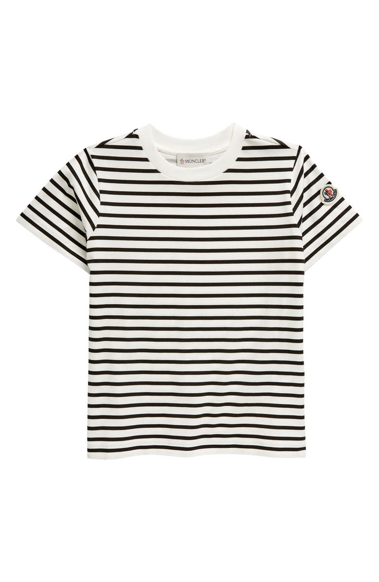 Moncler Kids' Stripe Cotton T-Shirt, Main, color, 