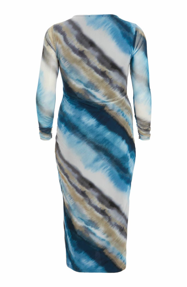 QUIZ Mesh Round Neck Maxi Dress, Alternate, color, Blue