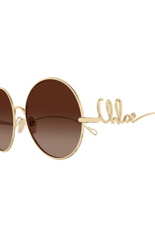 Chloé Iconic Round Metal Sunglasses In Gold