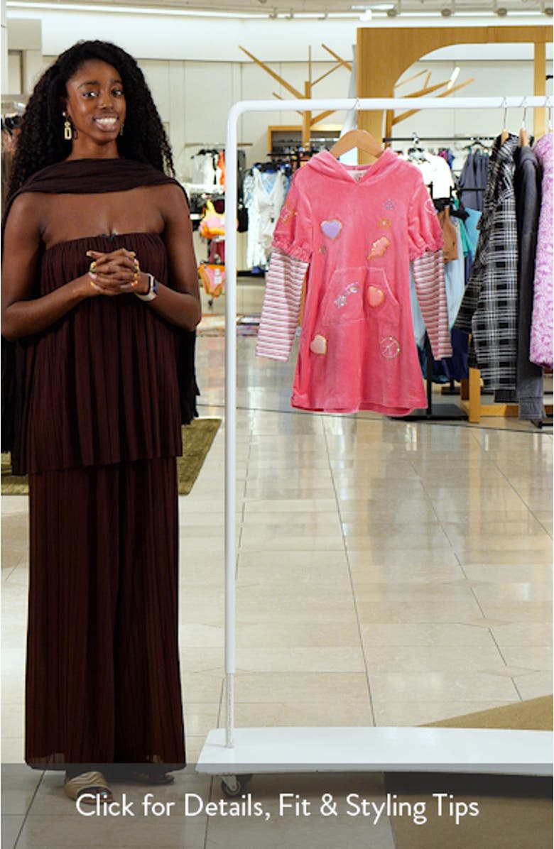 Kids' Patchwork Hooded Velour Dress, sales video thumbnail