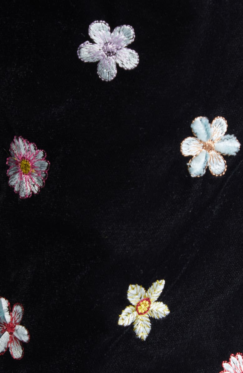 Tao Comme des Garçons Floral Embroidered Velvet Crop Straight Leg Pants, Alternate, color, Black X Multi