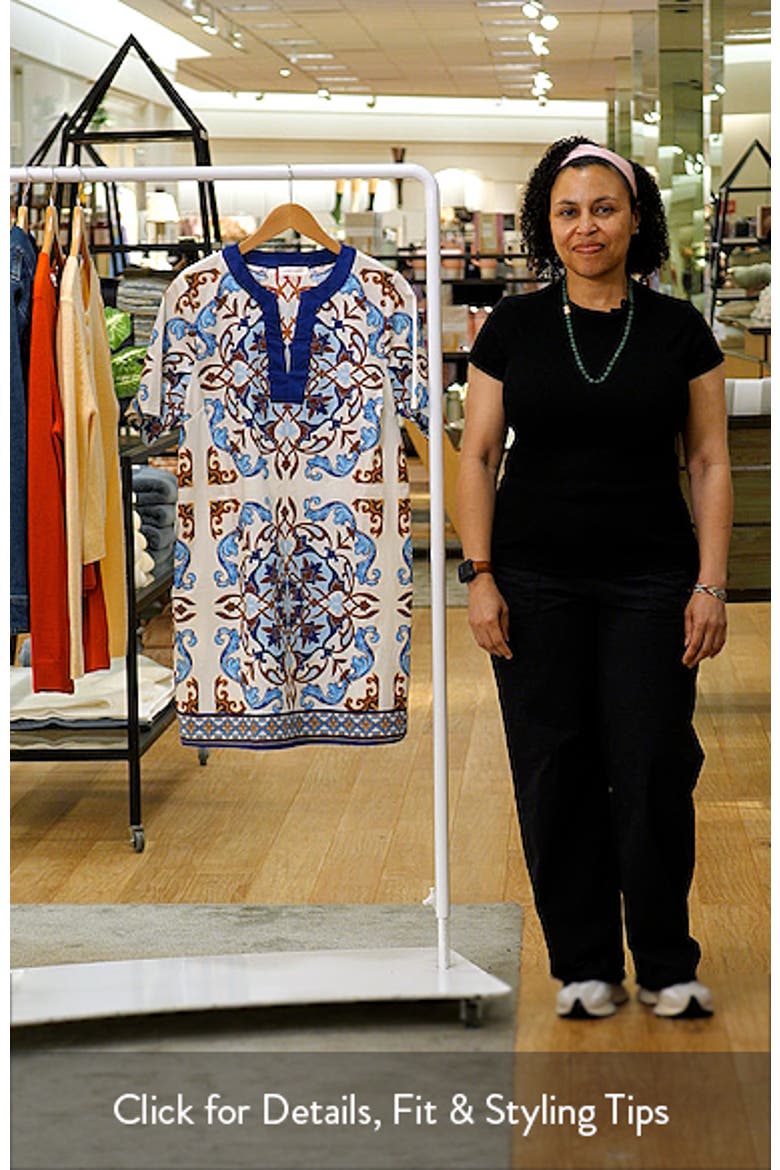 Scarf Print Cotton Shift Minidress video