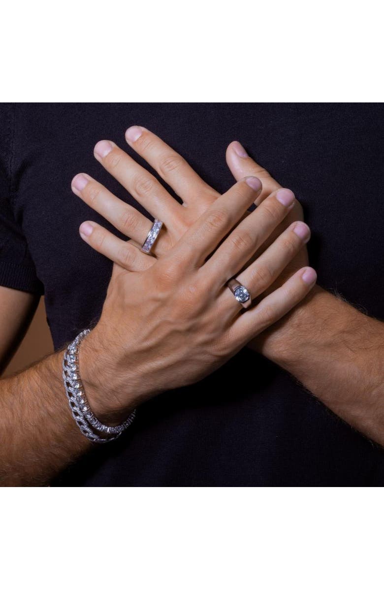 Anna Zuckerman Men's 2.50 Carat Fortuna Wedding Band in Platinum, Alternate, color, White Diamond Crystalline