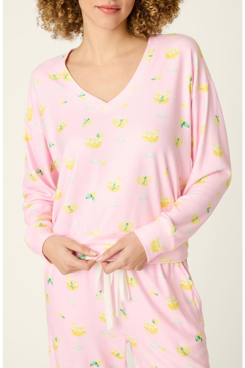 La Dolce Spritz Long Sleeve Pajama Top, Main, color, PASTEL PINK