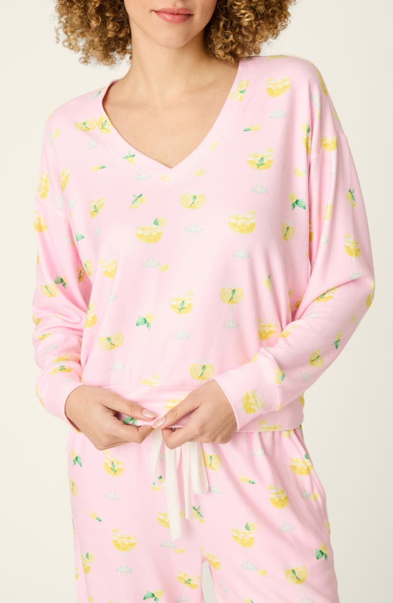 PJ Salvage La Dolce Spritz Long Sleeve Pajama Top, Main, color, 