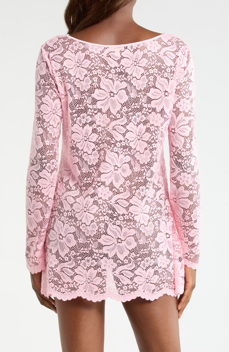 KILO BRAVA Embroidered Flower Long Sleeve Chemise, Alternate, color, Petal Pink