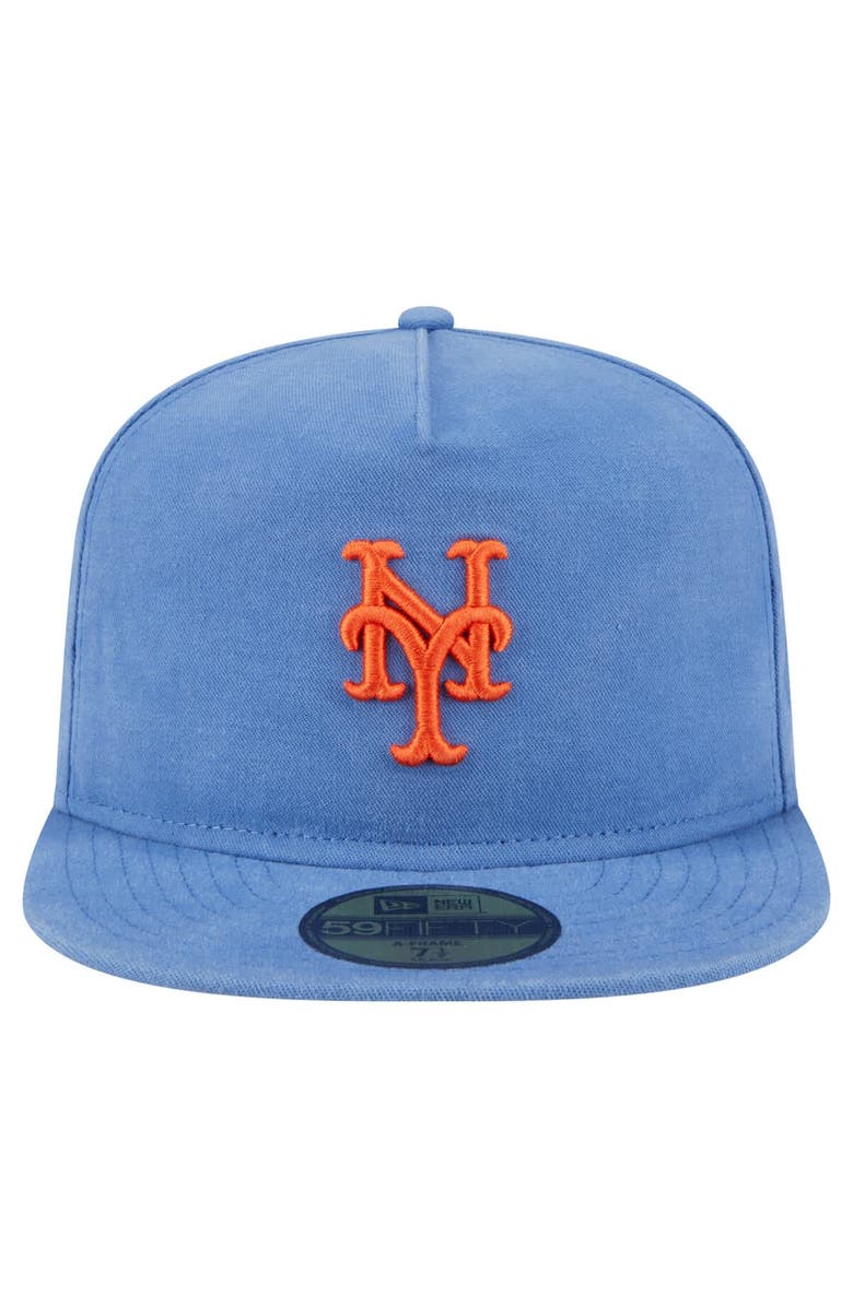 New Era Men's New Era  Blue New York Mets Championship Side Flag A-Frame 59FIFTY Fitted Hat, Alternate, color, Blue