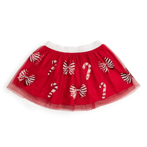 Sweet Wink Candy Cane Bows Sequin Christmas Tutu In Red