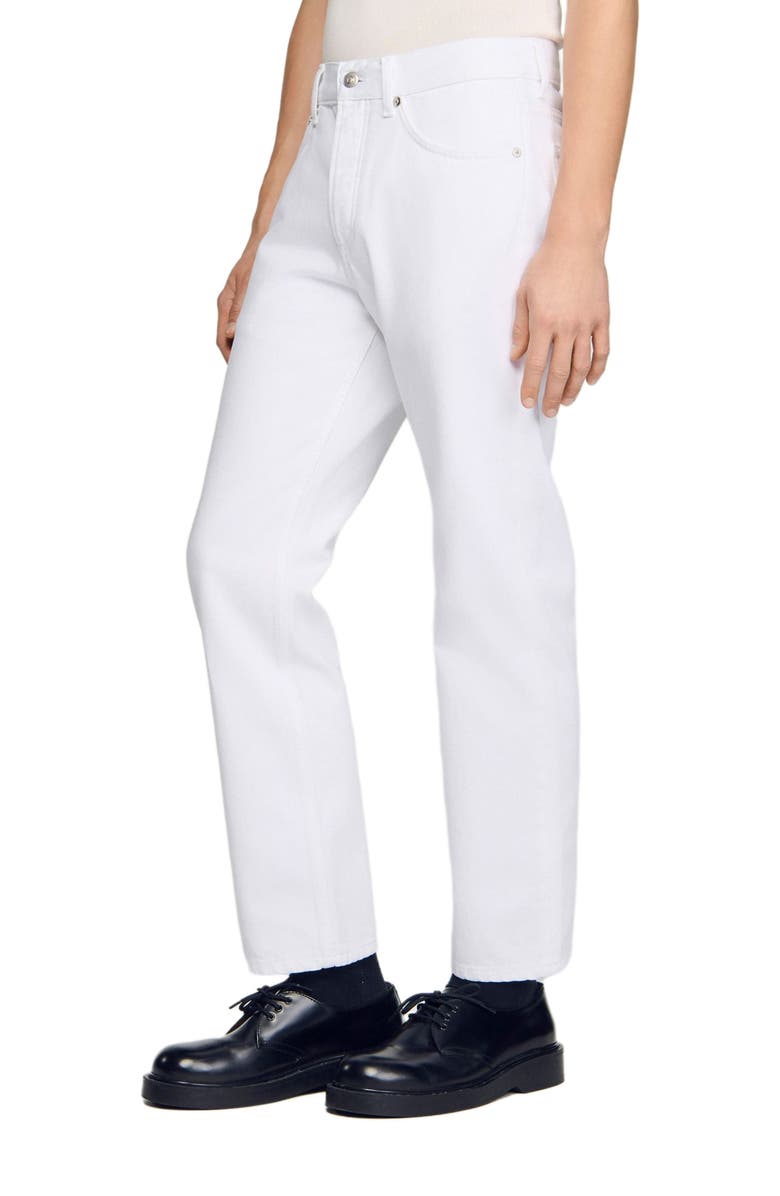 SANDRO Regular raw jeans, Main, color, White