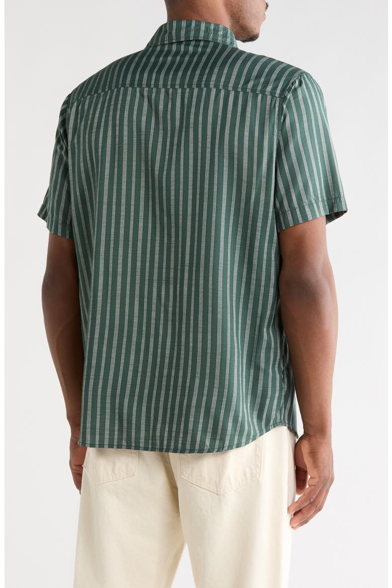 Venice Yarn Dyed Slub Short Sleeve Button-Up Shirt, Alternate, color, EUCALYPTUS