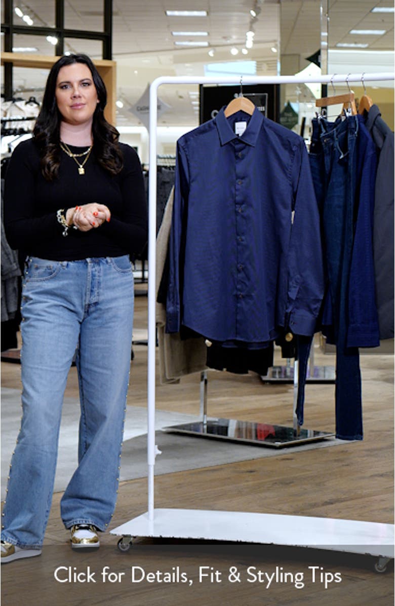 Tailored Fit Microstripe Dress Shirt, sales video thumbnail