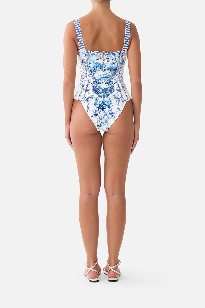 Square Neck Wide Strap One Piece, Alternate, color, The Porcelain Parlour