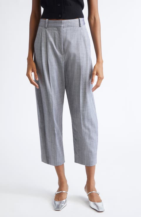 ボトムスその他 Stella McCartney Wide grey wool trousers STELLA MCCARTNEY Wool-blend wide-leg pants | THE OUTNET