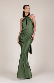 rewritten roma halterneck satin maxi dress product info and reviews Rewritten Women's Roma Maxi Halterneck Dress