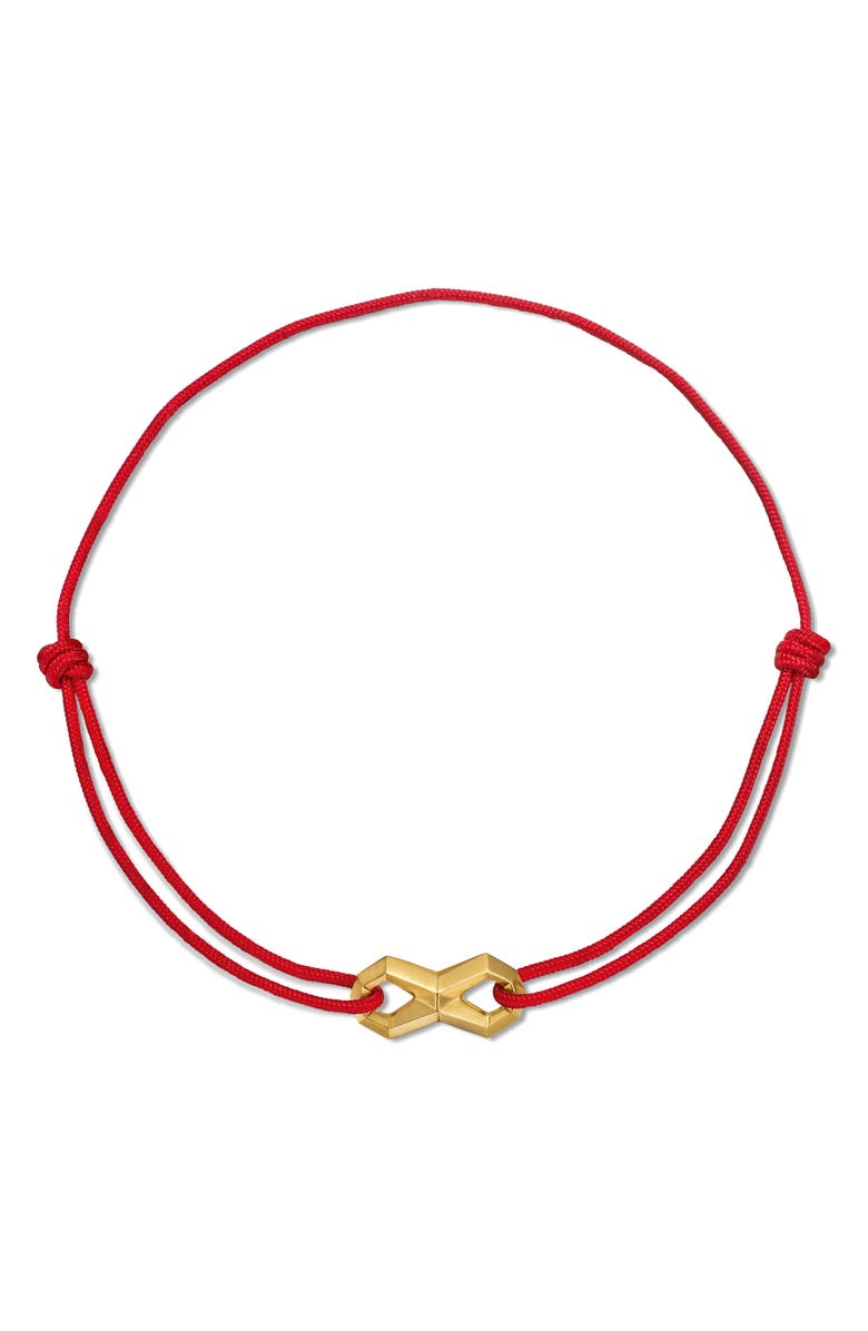 David Yurman Infinity Link Black Cord Bracelet with 18K Yellow Gold, Alternate, color, 