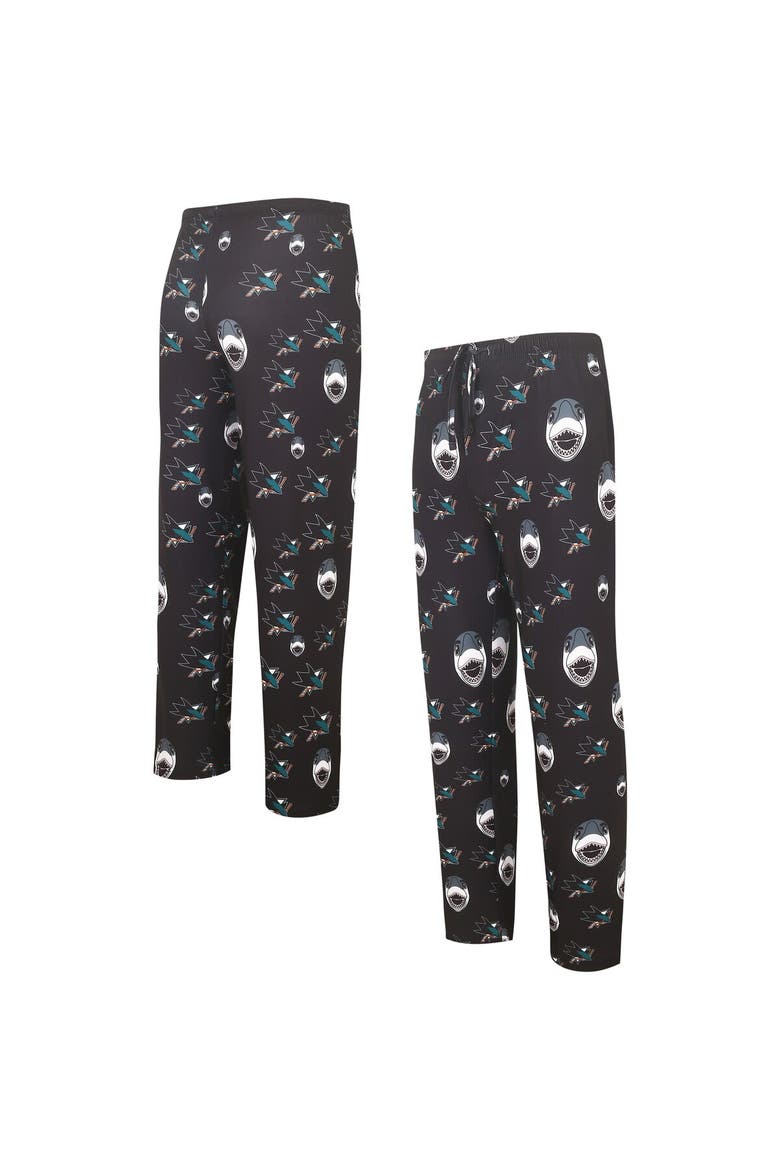 Men's Concepts Sport Black San Jose Sharks Gauge Allover Print Knit Sleep Pants, Main, color, Black