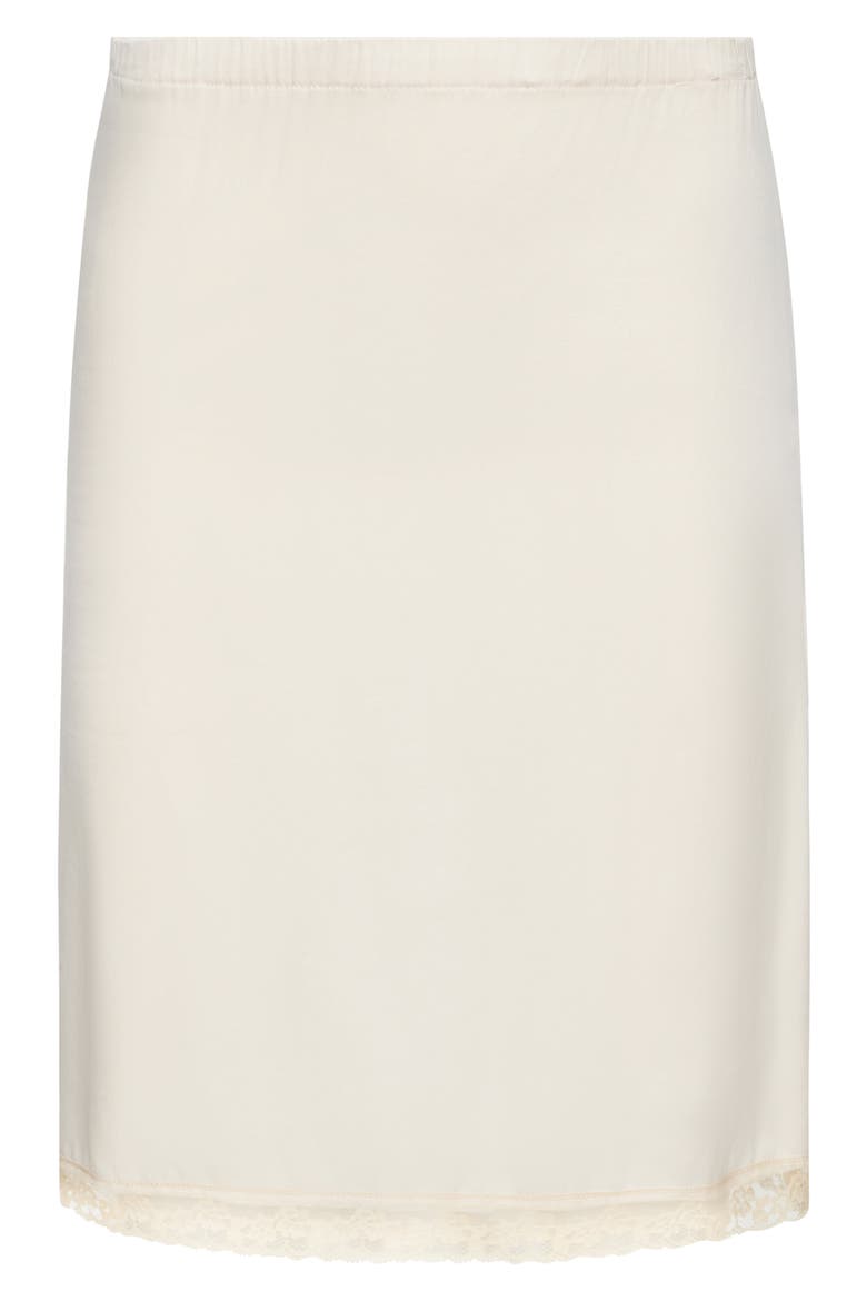 Bella Lace Detail Satin Skirt, Alternate, color, BUTTER