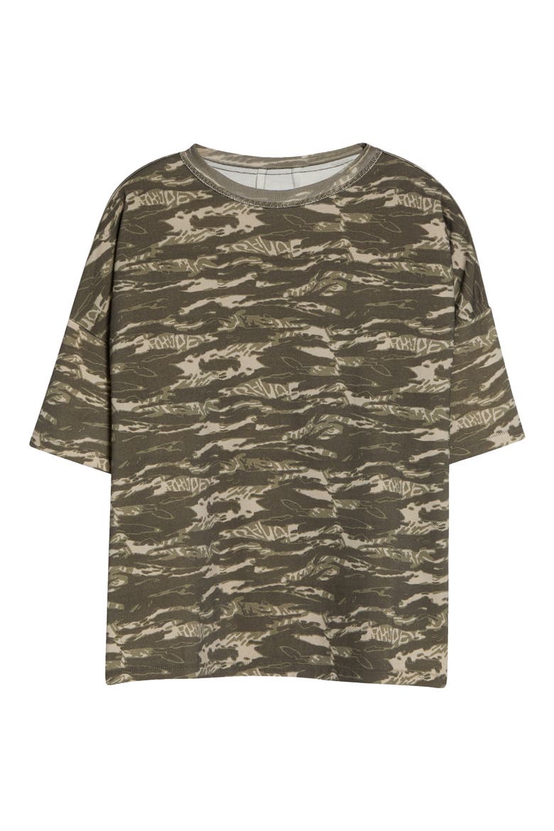 Tiger Camo Double Layer T-shirt, Alternate, color, CAMO/ WHITE