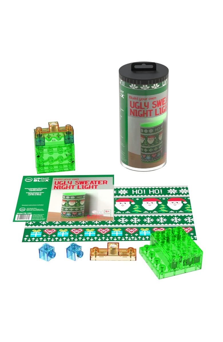 E-Blox Power Blox Byo, Holiday Night Light Ugly Sweater, Ages 5+, Main, color, Multicolored