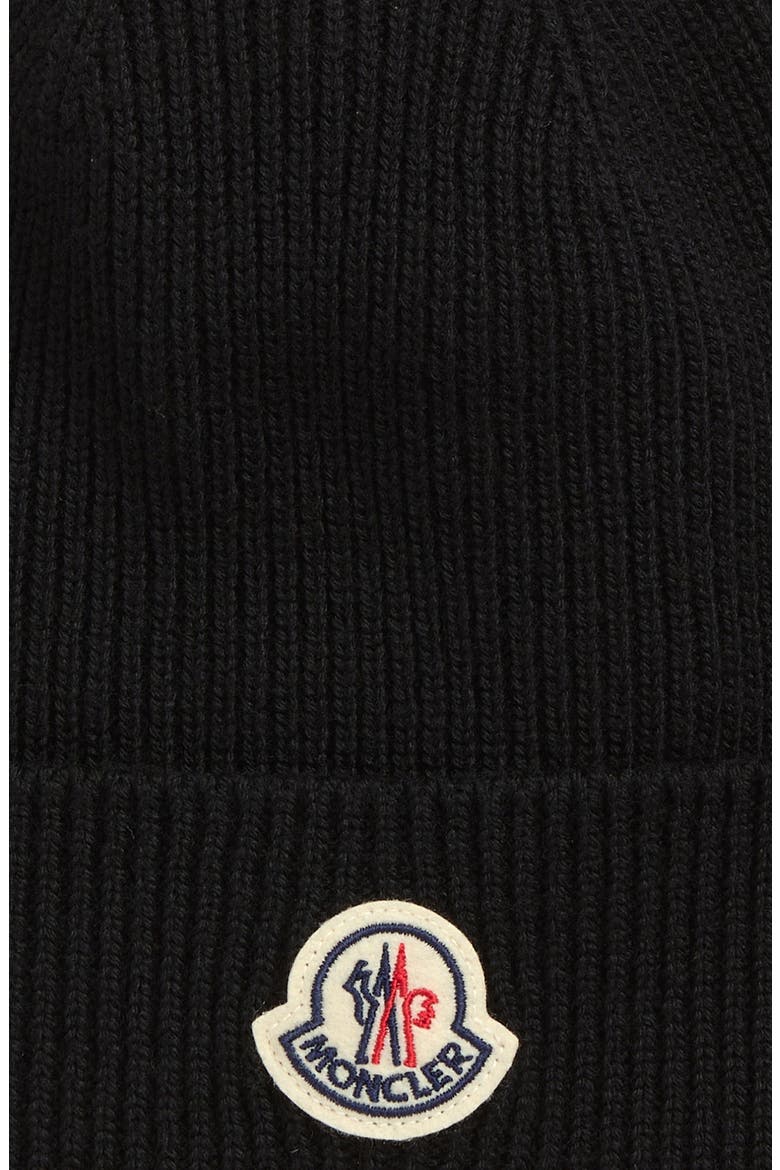 Virgin Wool Rib Beanie, Alternate, color, BLACK