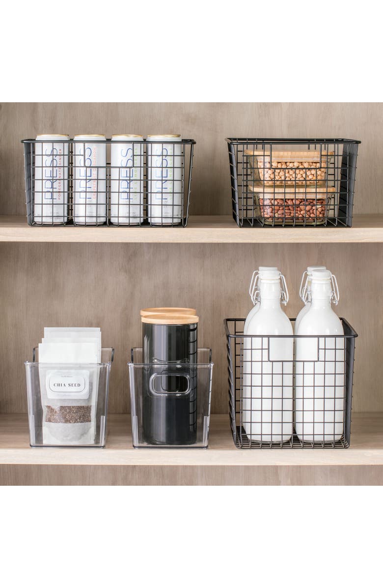 mDesign Metal Wire Food Organizer Basket with Built-In Handles, 12 x 9 x 6 - 4 Pack, Alternate, color,