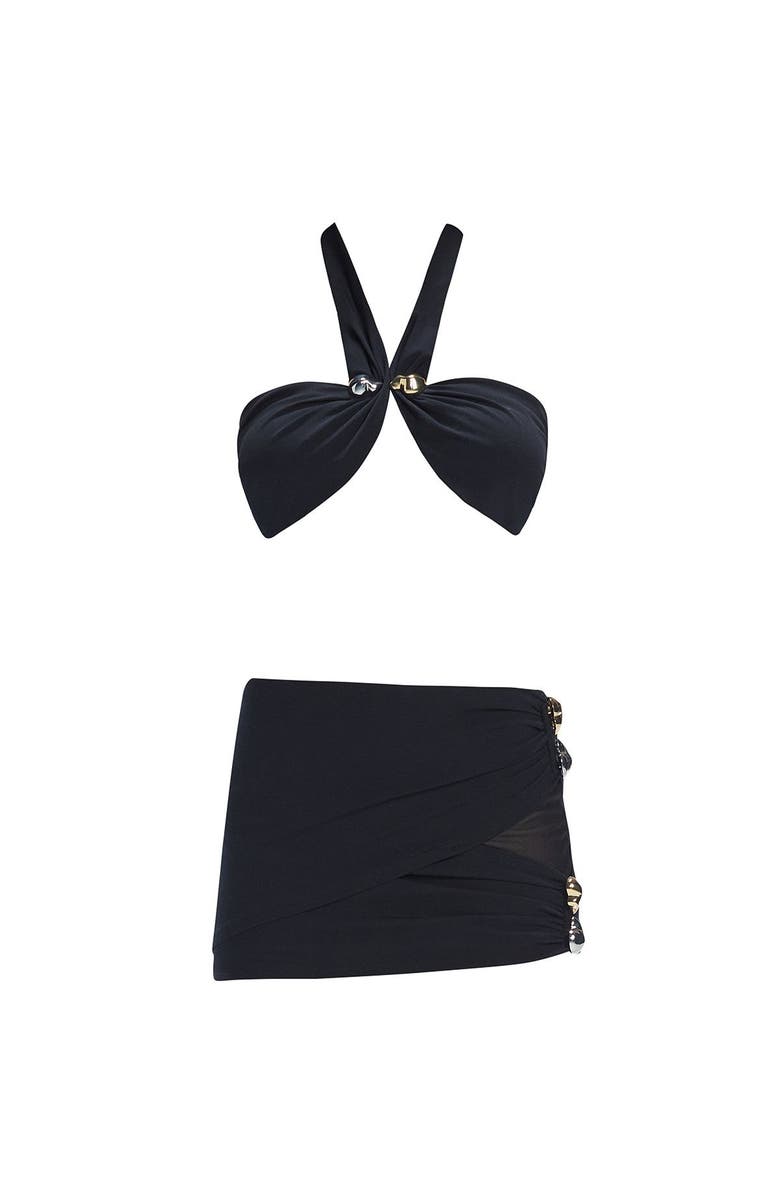 Moeva Siena Cover Up Pareo Skirt, Alternate, color, Black