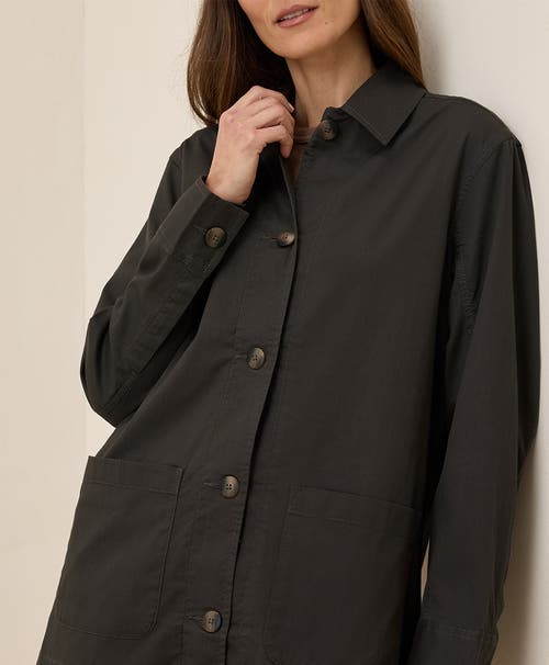 Pact Organic Cotton Daily Twill Oversized Lightweight Jacket In Oak