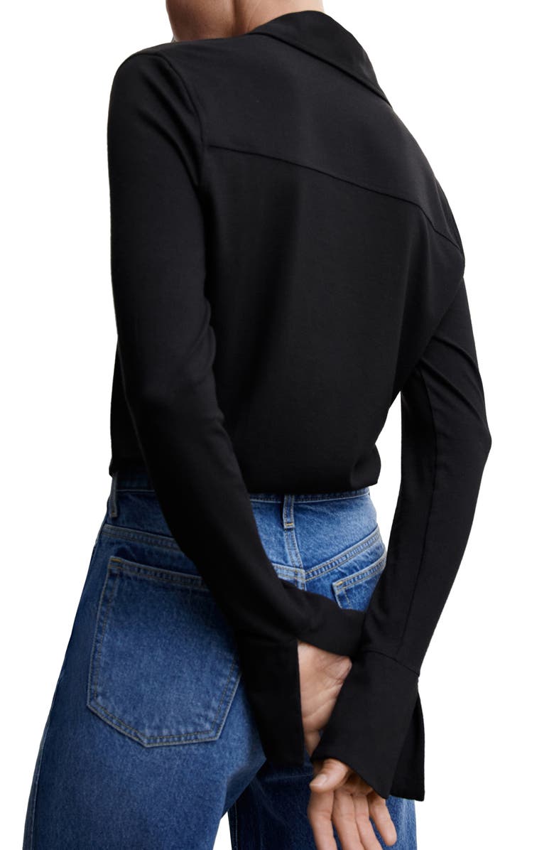 MANGO Long Sleeve Button-Up Top, Alternate, color,