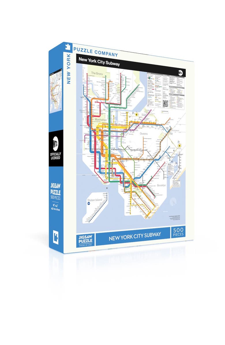 NEW YORK PUZZLE COMPANY New York Subway Map 500 Piece Puzzle, Alternate, color,