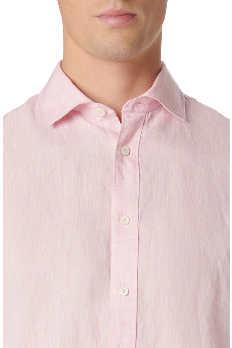 Axel Linen Button-Up Shirt, Alternate, color, PINK