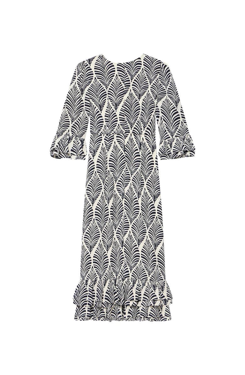 MINT VELVET Printed Ruffle Detail Midi Dress, Alternate, color, Blue