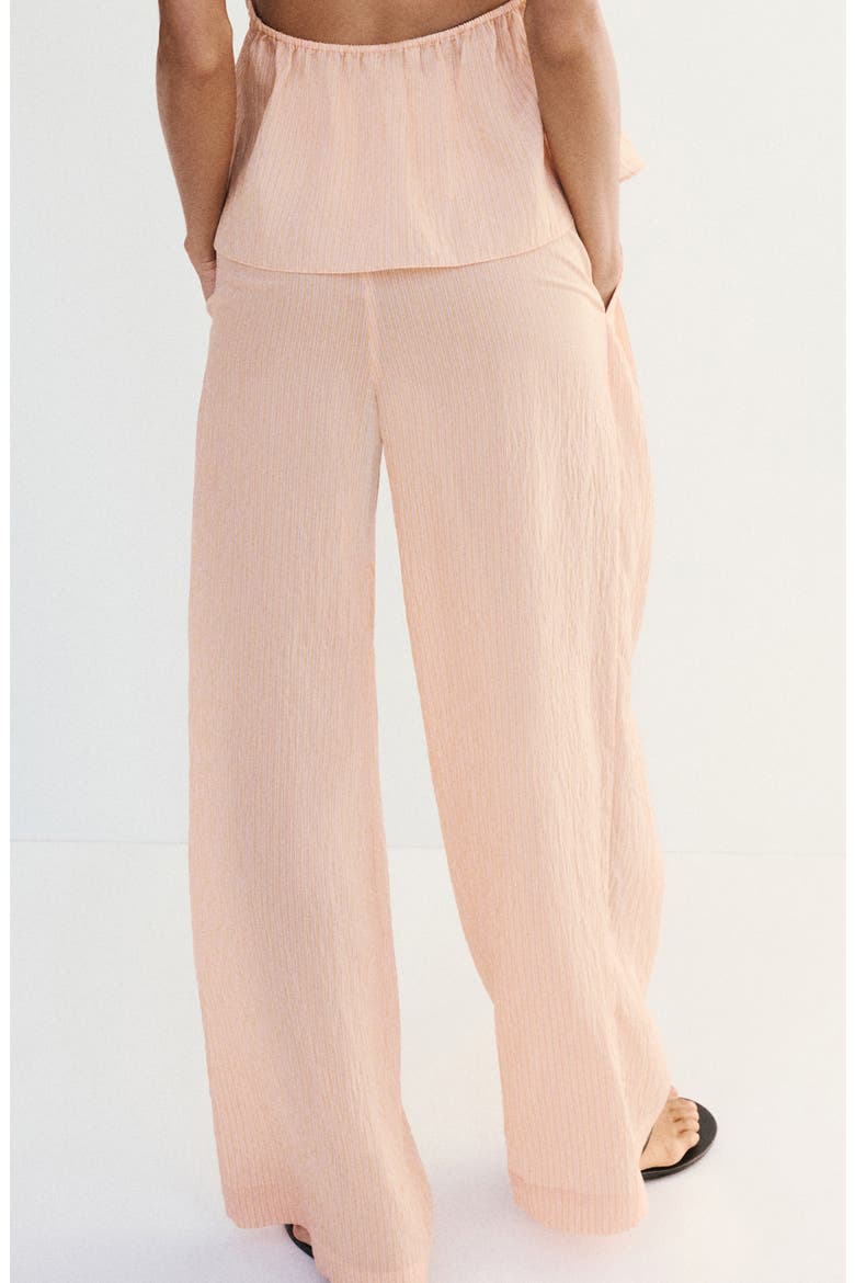 Stripe Pleated Wide Leg Pants, Alternate, color, ORANGE