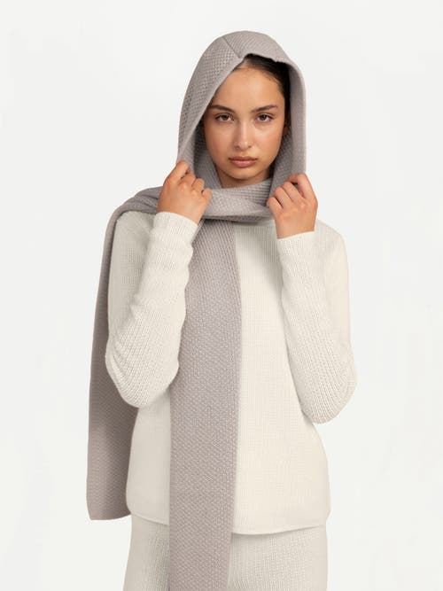 Gobi Mongolian Cashmere Hooded Cashmere Scarf In Gray