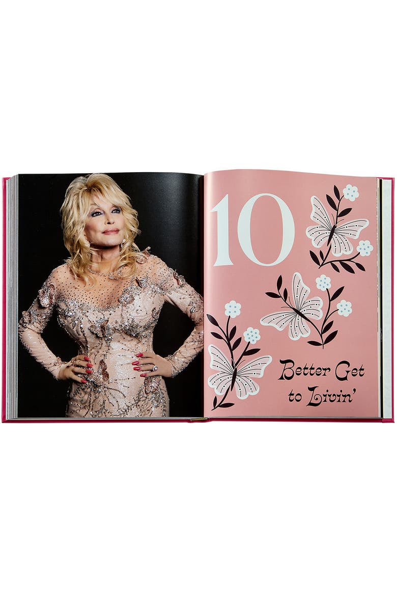 Graphic Image Dolly Parton Behind the Seams My Life in Rhinestones Leather Coffe Table book, Alternate, color, Pink