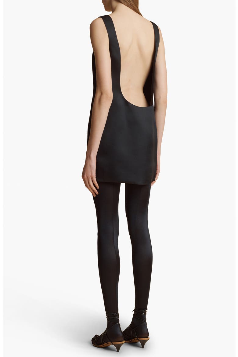 Pranta Open Back Sleeveless Silk Dress, Alternate, color, BLACK